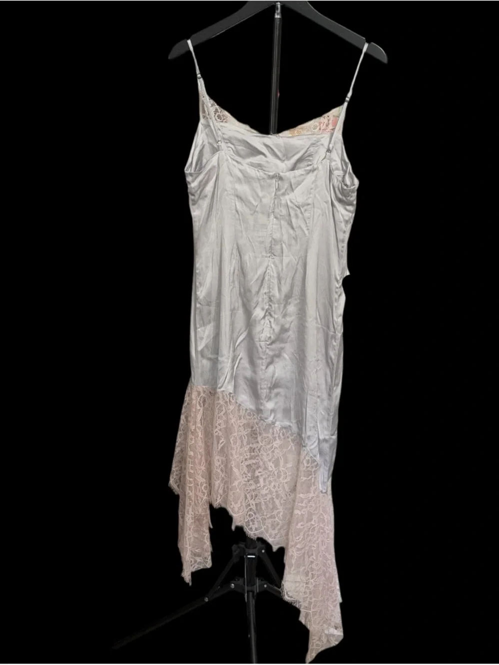 Anthropologie Womenโs Lace-Trimmed Asymmetrical Midi Slip Dress Size 2 NWT - Picture 5 of 10